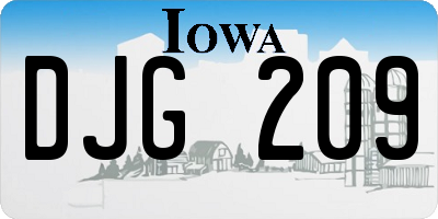 IA license plate DJG209