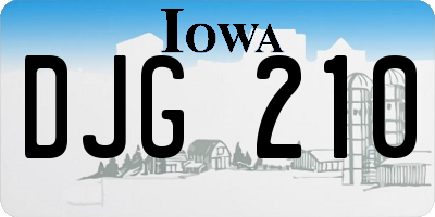 IA license plate DJG210