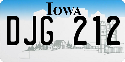 IA license plate DJG212