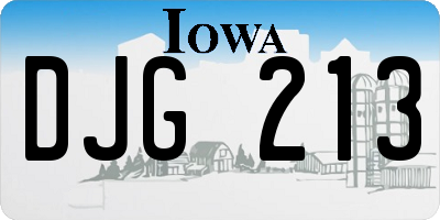 IA license plate DJG213