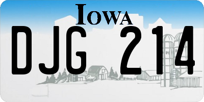 IA license plate DJG214