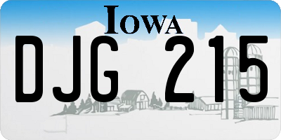 IA license plate DJG215