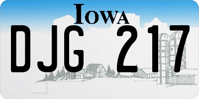 IA license plate DJG217