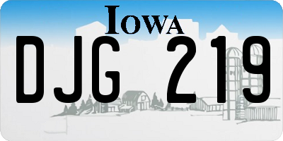IA license plate DJG219