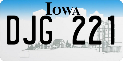 IA license plate DJG221