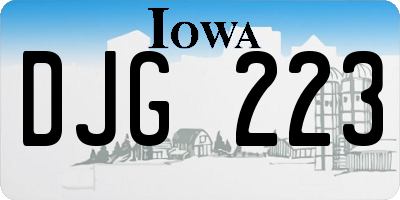 IA license plate DJG223