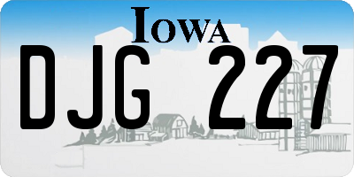 IA license plate DJG227