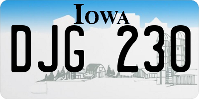 IA license plate DJG230
