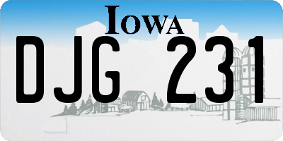 IA license plate DJG231