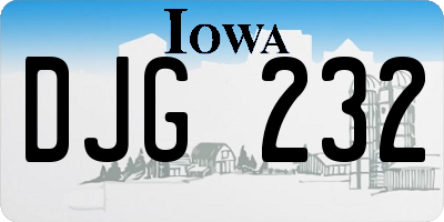 IA license plate DJG232