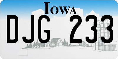 IA license plate DJG233