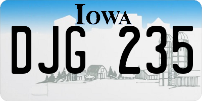 IA license plate DJG235