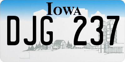 IA license plate DJG237