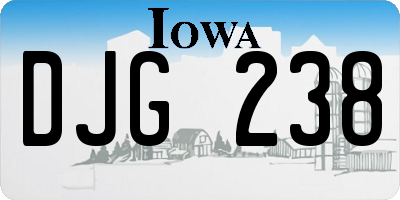 IA license plate DJG238