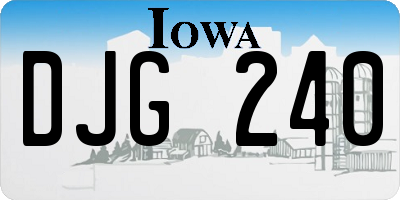 IA license plate DJG240