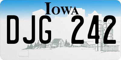 IA license plate DJG242