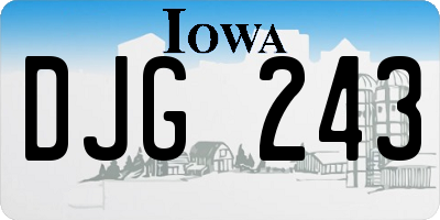 IA license plate DJG243