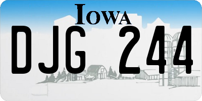 IA license plate DJG244
