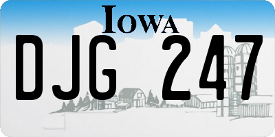 IA license plate DJG247