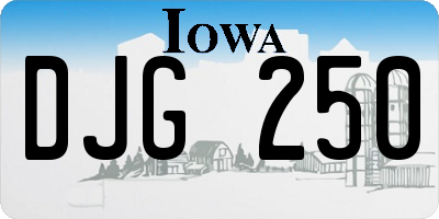 IA license plate DJG250
