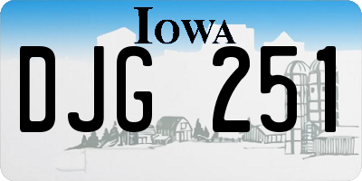 IA license plate DJG251
