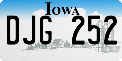IA license plate DJG252