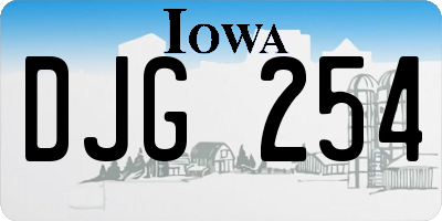 IA license plate DJG254