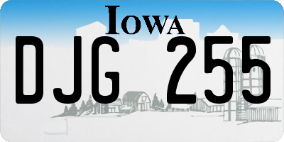 IA license plate DJG255
