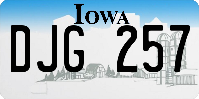 IA license plate DJG257