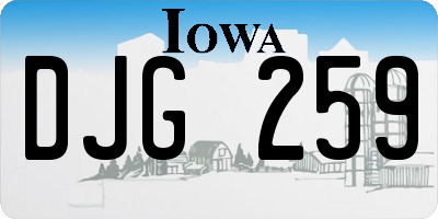 IA license plate DJG259
