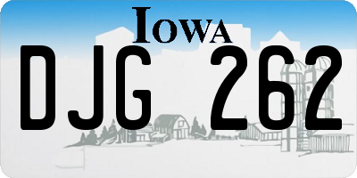 IA license plate DJG262