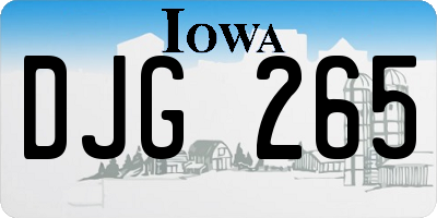 IA license plate DJG265