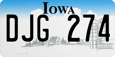IA license plate DJG274