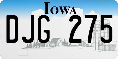 IA license plate DJG275