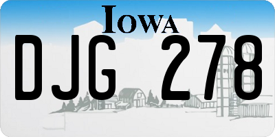IA license plate DJG278