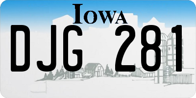 IA license plate DJG281