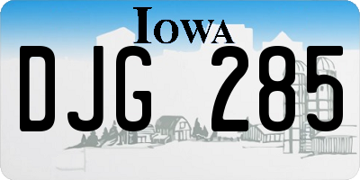 IA license plate DJG285