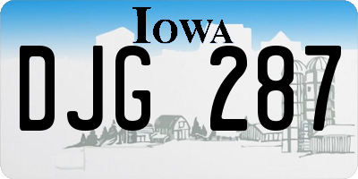 IA license plate DJG287
