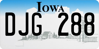 IA license plate DJG288