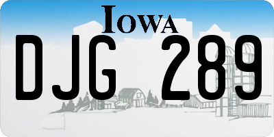 IA license plate DJG289