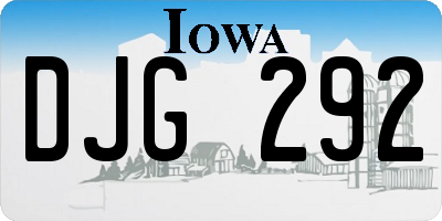 IA license plate DJG292