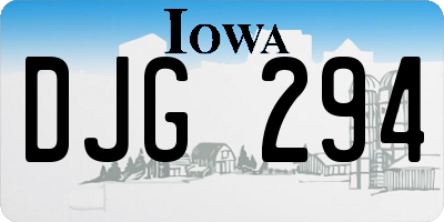 IA license plate DJG294