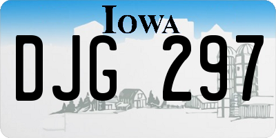 IA license plate DJG297