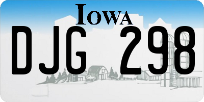 IA license plate DJG298
