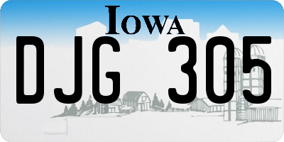IA license plate DJG305