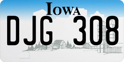 IA license plate DJG308