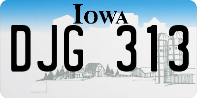IA license plate DJG313