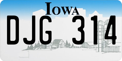 IA license plate DJG314