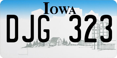 IA license plate DJG323