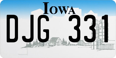 IA license plate DJG331